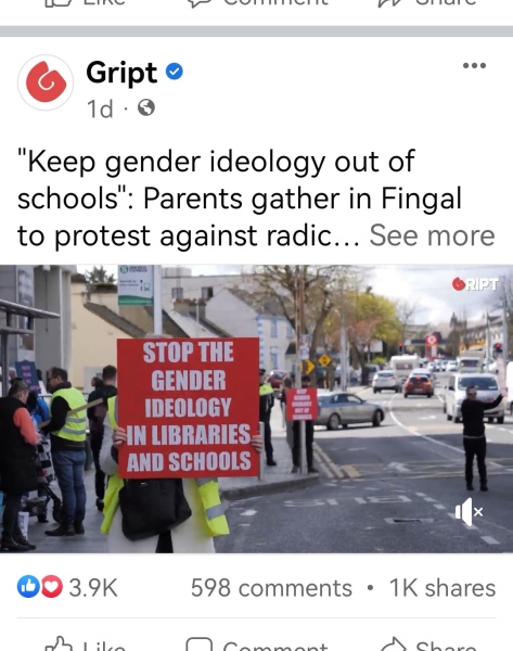 Well done Irish Parents! Protest today in Co Dublin against Trans ideology in schools! Link to video inside! 