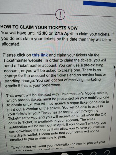 Anyone else just got coronation concert email but link doesn’t work 