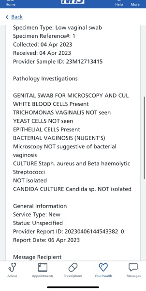 WBC in vaginal swab