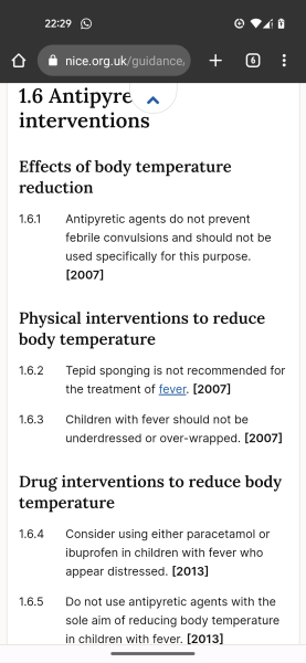 Conflicting advice - medicating a fever in a child? 