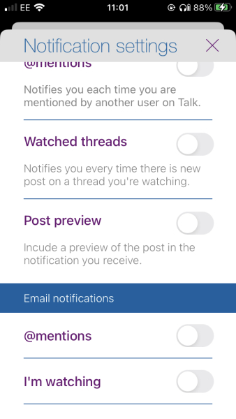 Email notifications