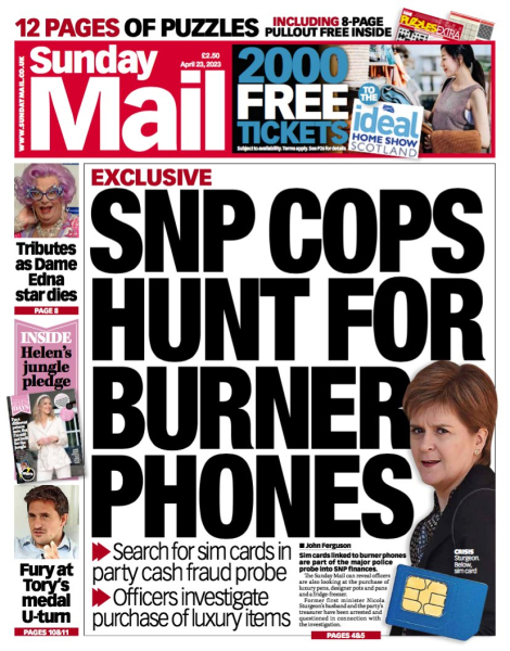 Sturgeon's husband arrested.
