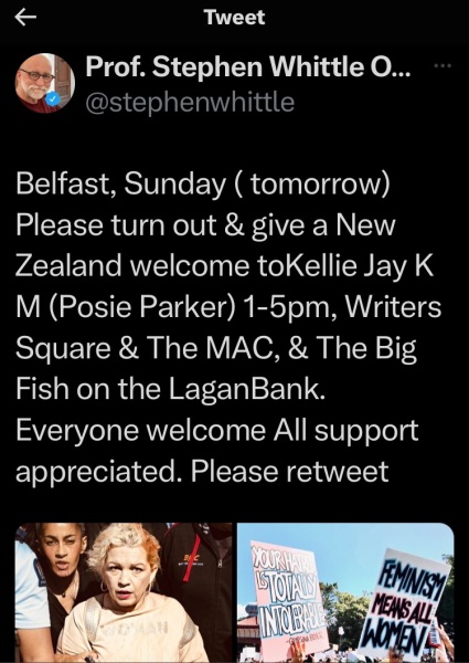 Stephen Whittle inciting violence against KJK/LWS Belfast