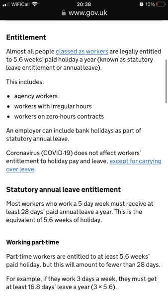 Annual leave entitlements