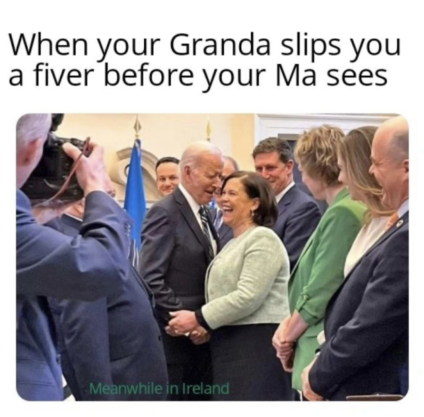 To be sick hearing about Biden's Visit to Ireland