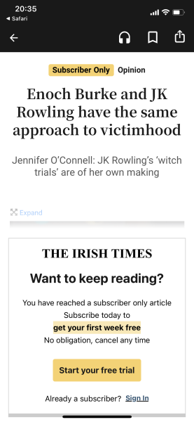 Gender critical in Ireland 