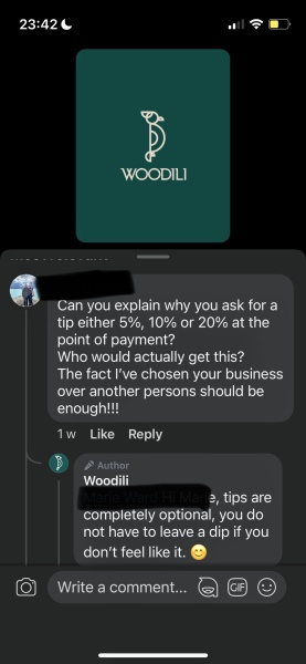 Tipping for an online purchase! 