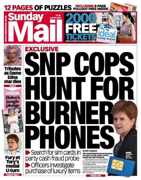 BREAKING NEWS! Peter Murrell in custody for questioning re. funding of SNP