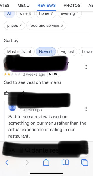 Bad Restaurant Review - WWYD?