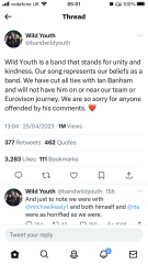 Irish Eurovision band sack team member for saying a male rapist is not a woman 