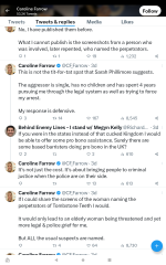 Caroline F - new arrest / harassment ?