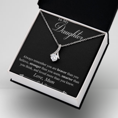 Perfect Gift for Daughter & Mum: Personalized Mother Daughter Necklace & Message Card