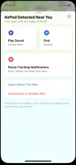 Tracking alert on iPhone