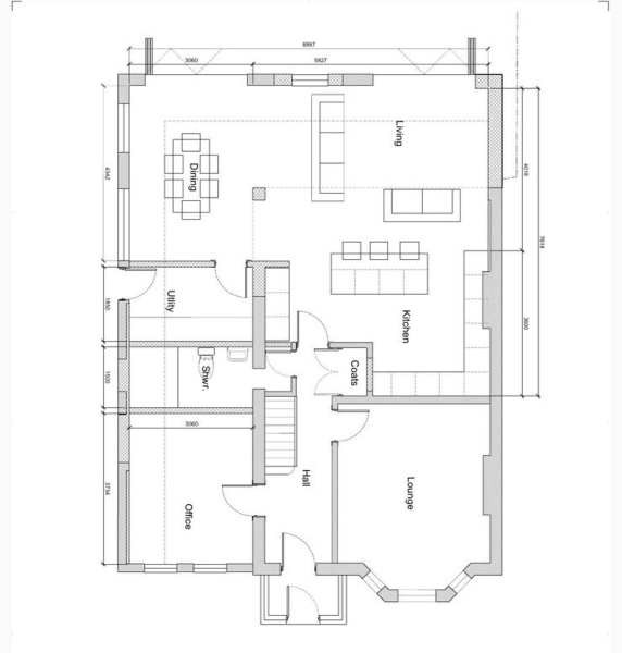 Kitchen near light source in open plan or not? 