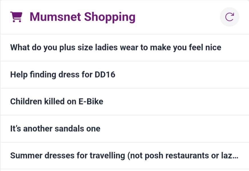Mumsnet Shopping - improve the algorithm