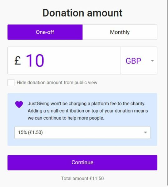 To be really pissed off with justgiving