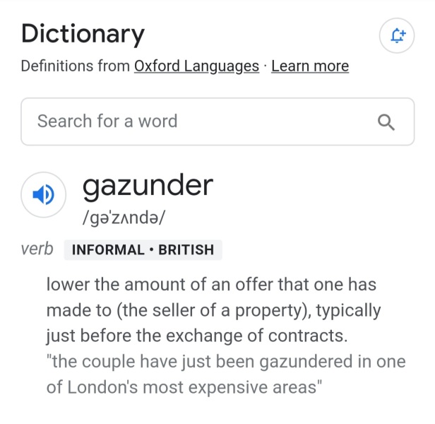 To tell gazunderer to do one?