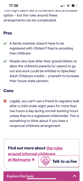 What should I pay my mum for watching my children?