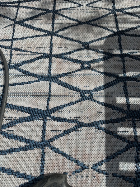 Orange stains growing on outdoor rug