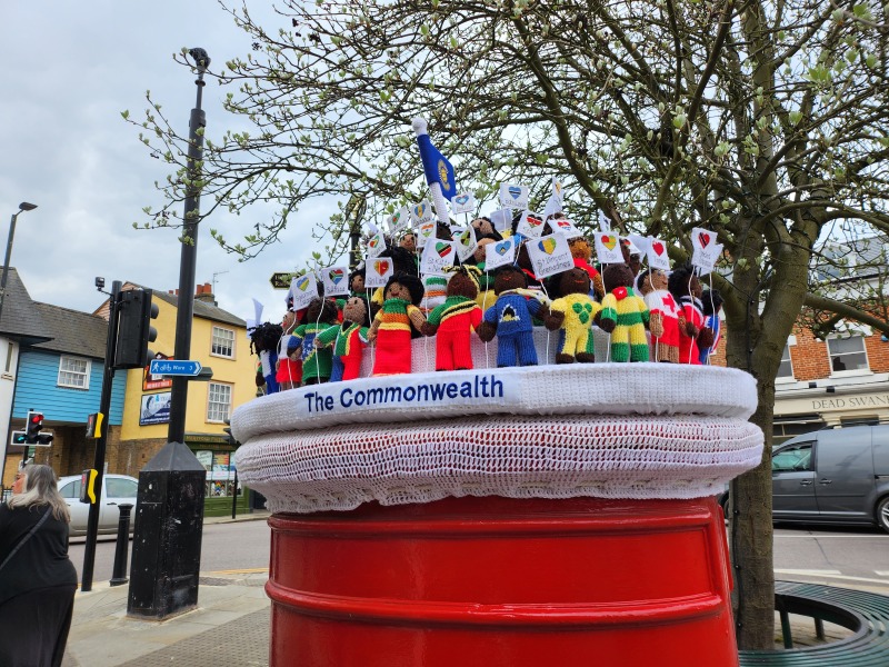 Crocheted post box royal toppers 
