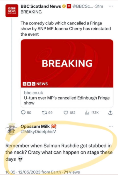 The Stand Comedy Club statement on cancelling Jo Cherry