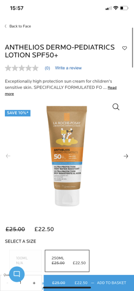 Extra Sensitive Suncream