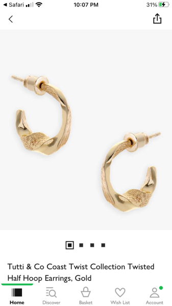 And gold hoop earrings - again for 21 year old niece....