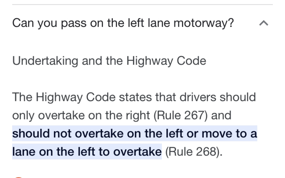 To think this driving manoeuvre was both safe and legal?