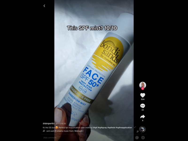 Spf over make up spray recommendations