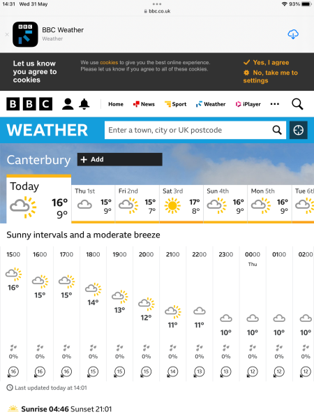To be very fed up with the weather