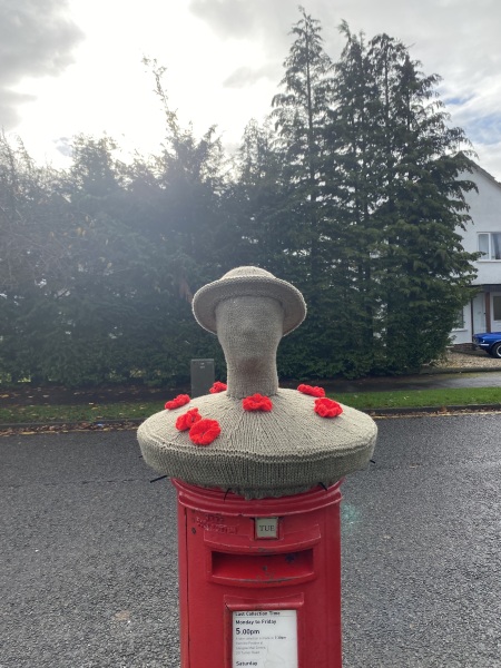 Crocheted post box royal toppers 