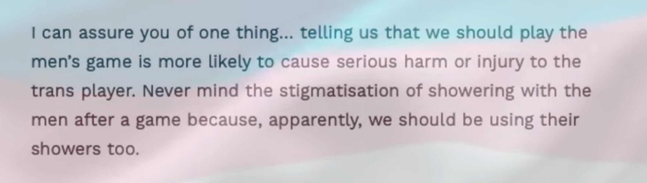 Nancy Kelly wants us to support this man's fight to play rugby with women.