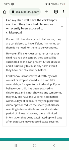 Chickenpox and Vaccine.