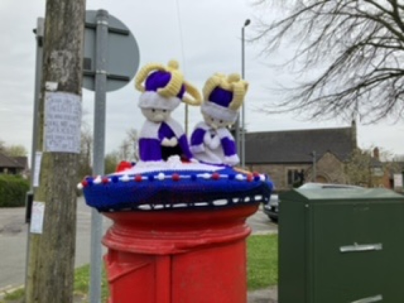 Crocheted post box royal toppers 