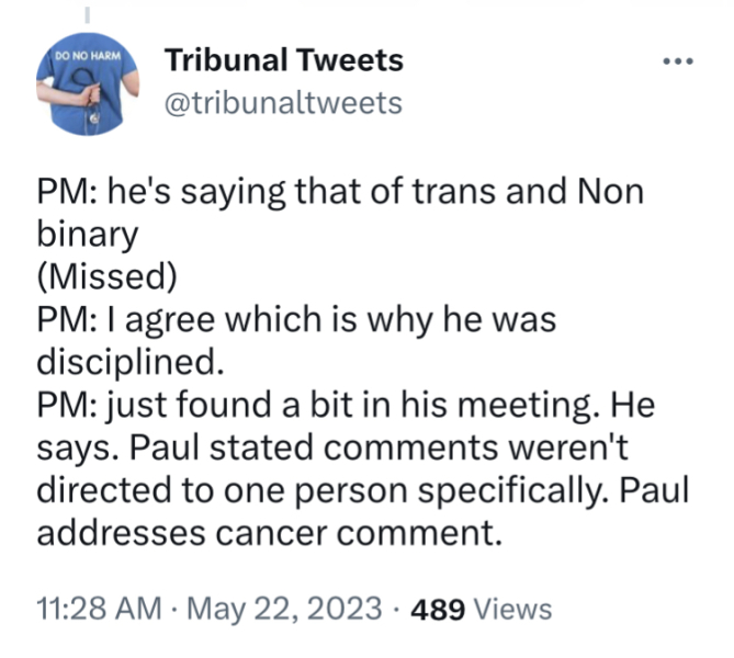 Denise Fahmy taking Arts Council England to an Employment Tribunal because she has been harassed for being gender critical.