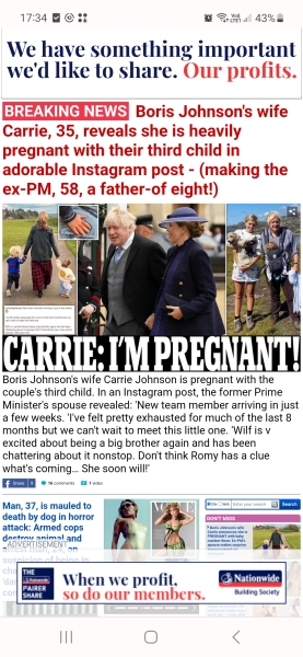 Carrie Johnson pregnant?