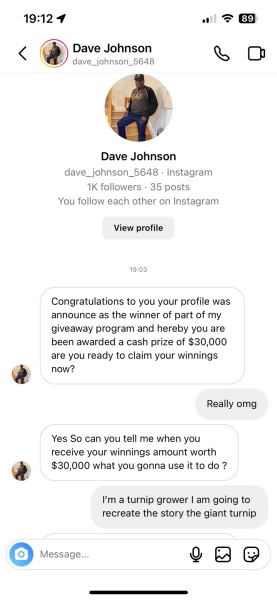 I have a scammer on Instagram- where to go from here