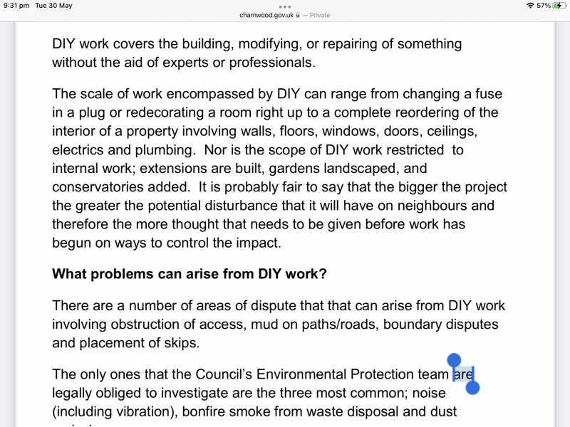 Elderly neighbour v house renovation