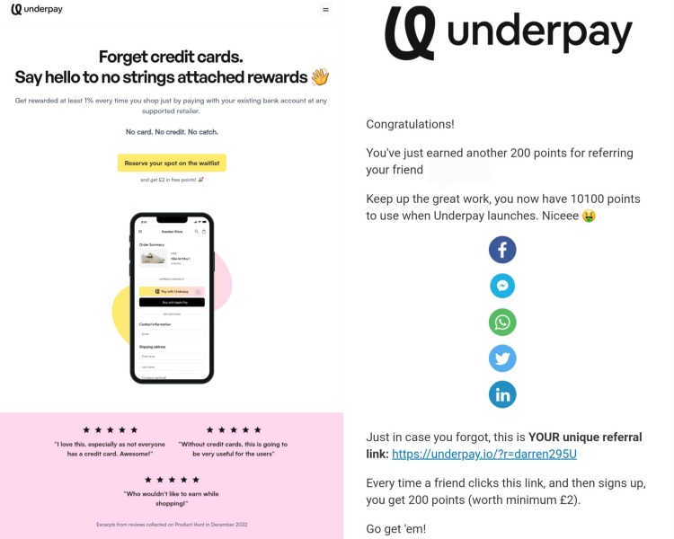 New - underpay cashback get £2 per referral & £2 sign up bonus