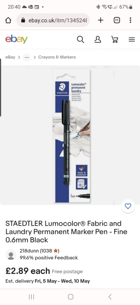 Best marker pen for name tagging clothes