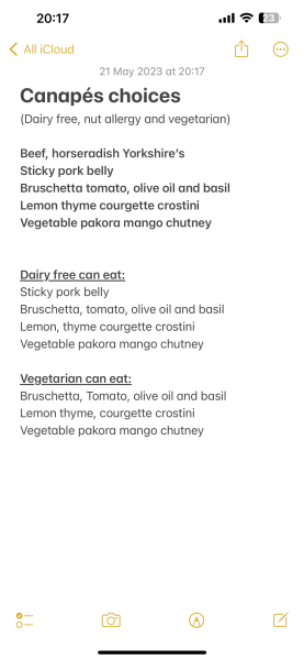 Help me choose our canapés? 