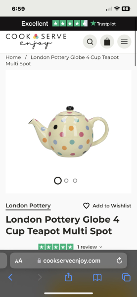 Do you drink tea, and use a pot to brew it? I think I fancy a tea pot and nice cup...