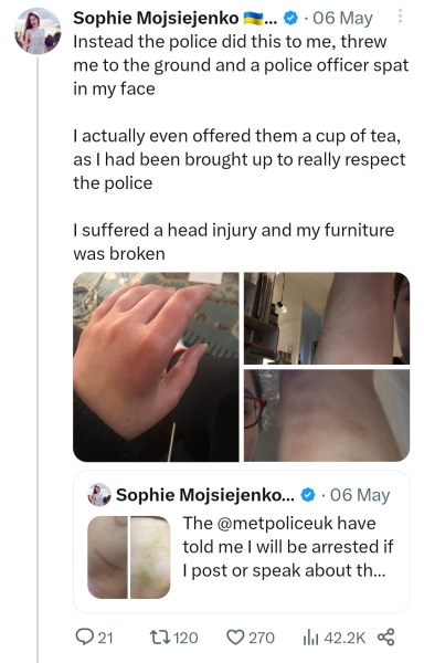 Woman told not to post about her abuse and harrassment in case she upsets the man