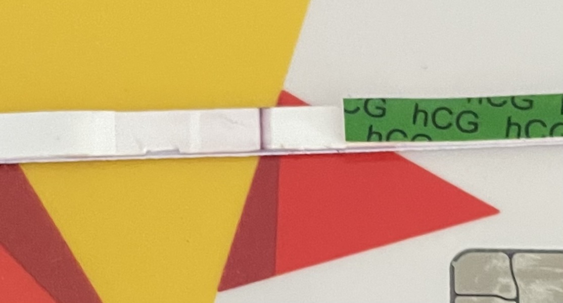 Pregnancy test came up with white line?