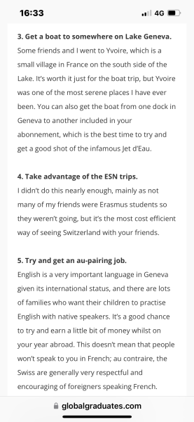 Year Abroad at Geneva University -helpful advice/hints welcome!