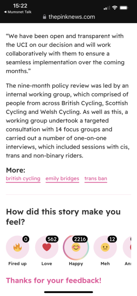 New British Cycling trans policy