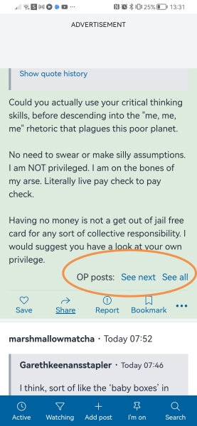 May we have a 'jump to OPs latest post' option please. 