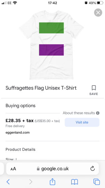 Suffragette coloured t-shirt (or jumper) 
