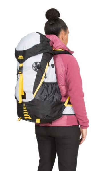 Hes taking a 45l hiking bag for hand luggage 