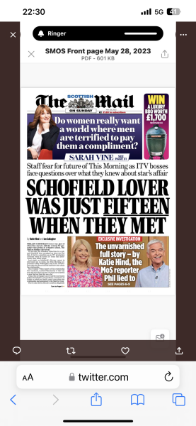 There we go Schofield has admitted ‘affair’
